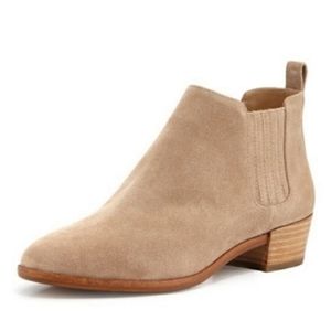 Michael Kors Shaw Flat Suede Bootie Ankle Boots Chelsea Tan Camel 9